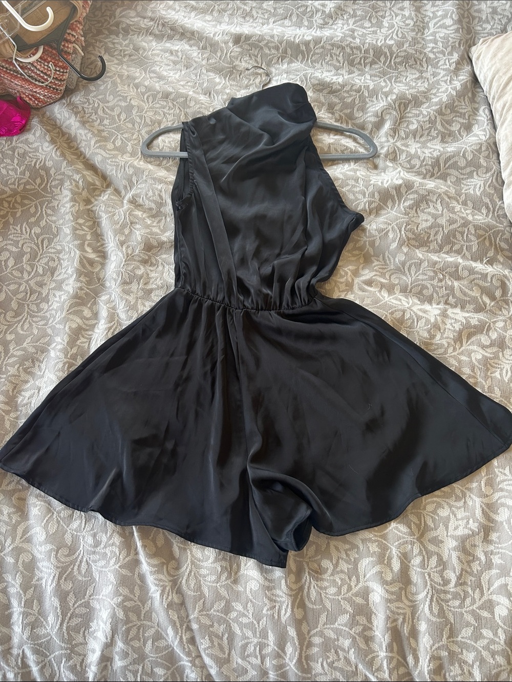 Hello Molly Black One-Shoulder Romper